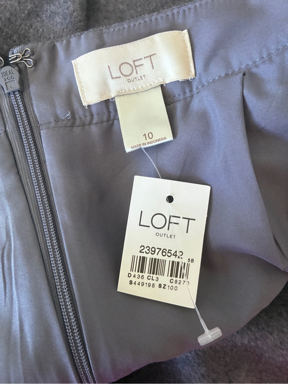 NWT Loft Scallop Hem Wool Blend Skirt Charcoal Grey Preppy Mini Skirt Sz 10 - Picture 6 of 6